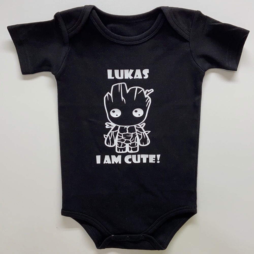 NWT 18-24 months 100% cotton black CUSTOMIZE name